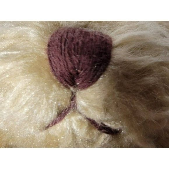 Vintage‎ Russ Berrie Radcliffe Tan Shaggy Plush Bear with Brown Polka Dot Ribbon - Picture 5 of 7